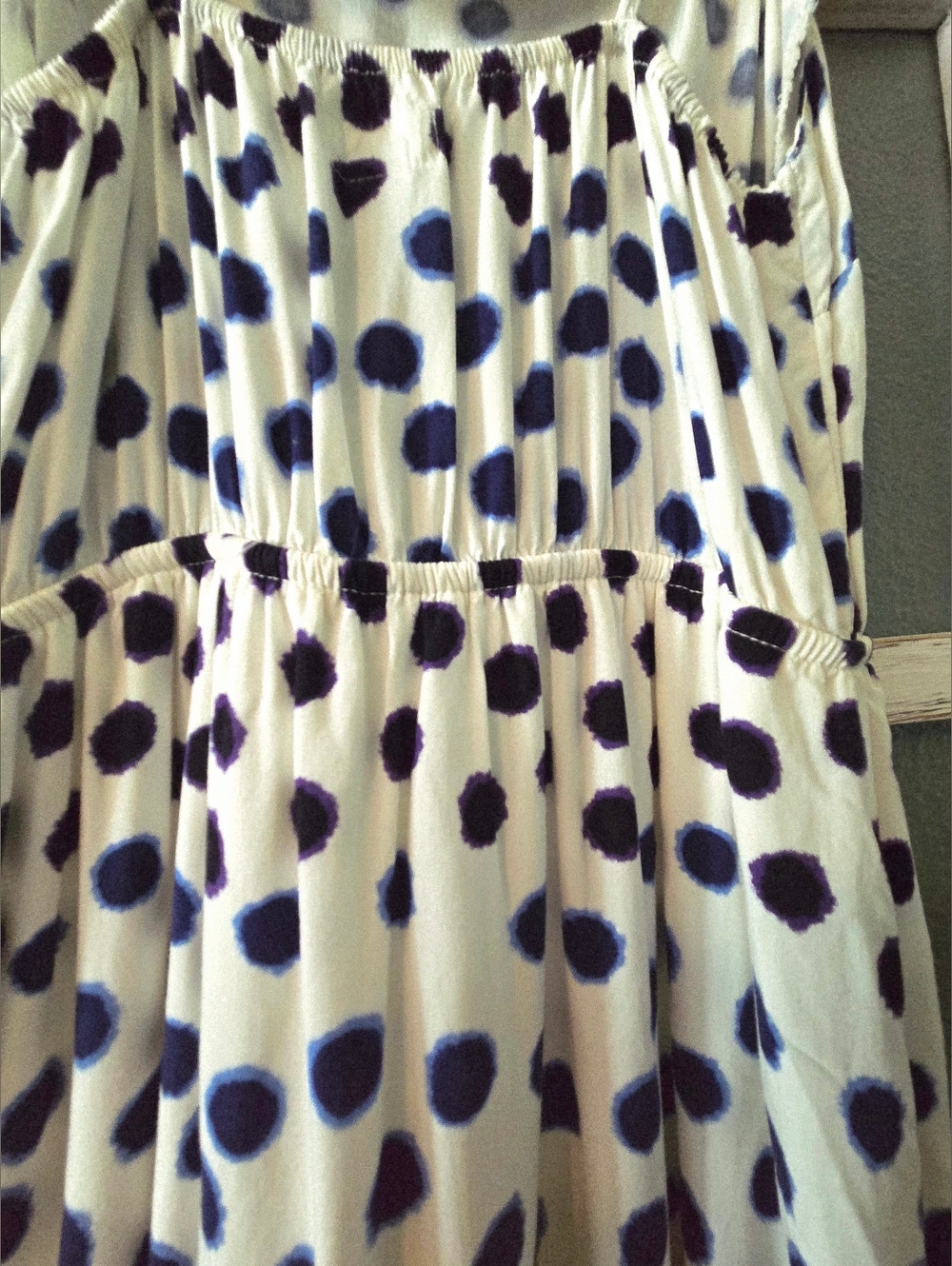 Old Navy Purple, Navy & White Ikat Polka Dot High-Low Maxi Dress - Small - Picture 8 of 9